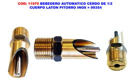 Bebedero automático para cerdo de latón con cuerpo y pitorro de latón