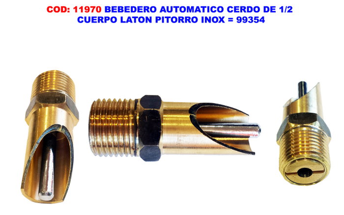 Bebedero automático para cerdo de latón con cuerpo y pitorro de latón Bebedero automático para cerdo de latón con cuerpo y pitorro de latón