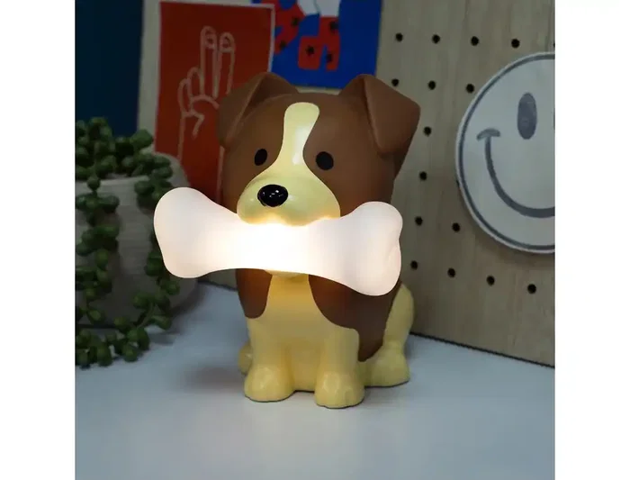 Wondee Lámpara Rufus The Dog Luz Ambiente Perro con Hueso Brillante 11,5 x 13,8 x 14,3 cm Batería