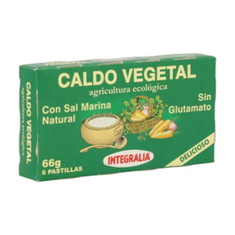 INTEGRALIA Caldo Vegetal Ecológico en Pastillas con Miso, Sal Marina, Cebolla y Aceite de Oliva - 6 Pastillas