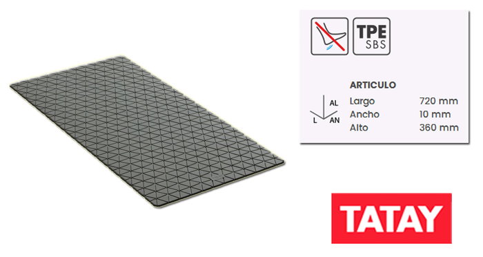 TATAY Alfombra de Baño Diamond SBS/Gris 72 x 36 cm TATAY Alfombra de Baño Diamond SBS/Gris 72 x 36 cm