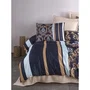 Juego de cama 220x240 cm + 2 fundas de almohada 60x60 cm 100% poliéster microsatín Azul ASI8684282835097