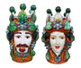 DKD Home Decor Macetero de Porcelana Cabeza Siciliana, Pack de 2 unidades