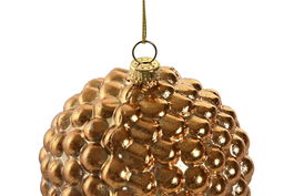 DKD Home Decor Decoracion Colgante Navidad Tradicional Dorado 8.5 x 8.5 x 8.5 cm (12 Unidades)