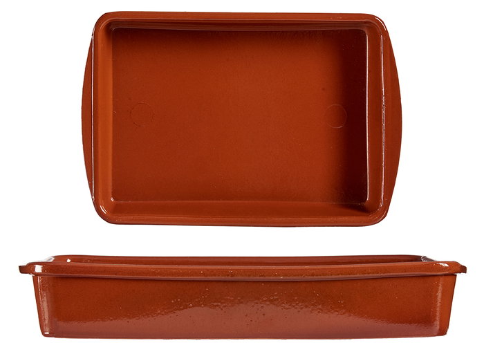 La Dehesa Fuente Rectangular 32 x 23 cm Barro Refractario Color Miel (Set de 8)