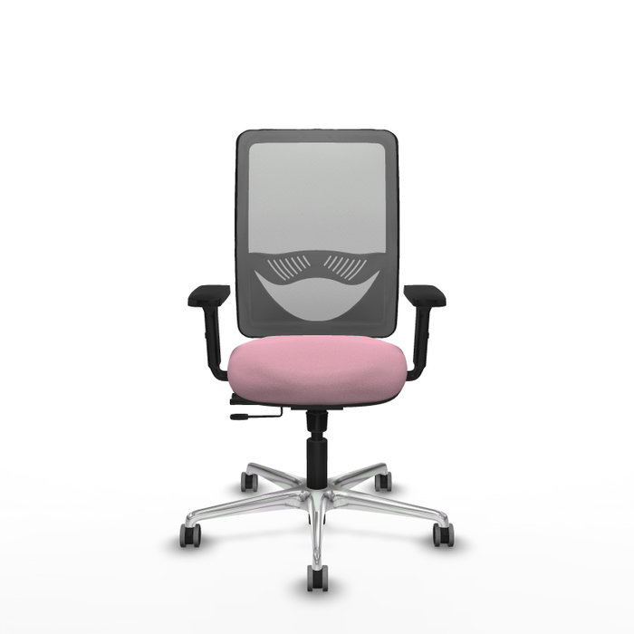 PIQUERAS Y CRESPO Silla de oficina Zulema Rosa y Gris con mecanismo Sincro/Traslack