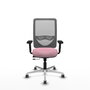 PIQUERAS Y CRESPO Silla de oficina Zulema Rosa y Gris con mecanismo Sincro/Traslack