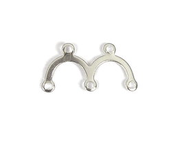Innspiro Conector metálico de 5 agujeros plateado 17x9mm