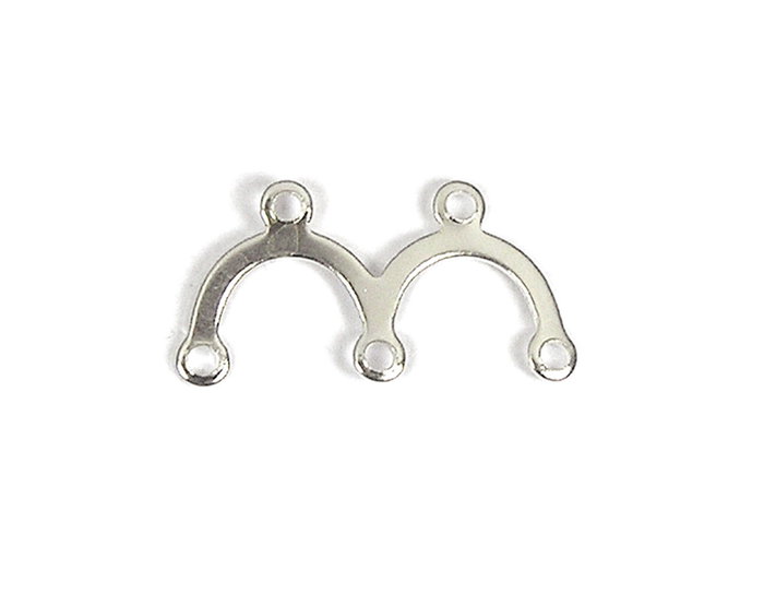 Innspiro Conector metálico de 5 agujeros plateado 17x9mm Innspiro Conector metálico de 5 agujeros plateado 17x9mm