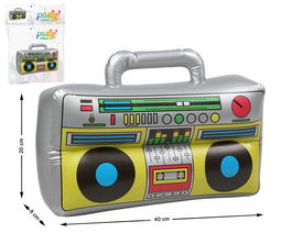 Radio Cassette Hinchable 40x20x8 cm Estilo Años 80 Accesorio Temática