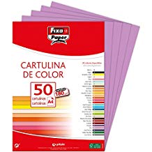FIXO Paquete de 50 cartulinas A4 180g lila