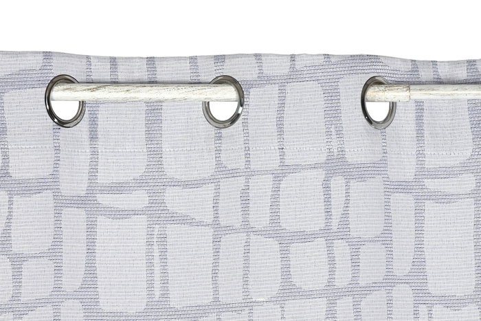 DKD Home Decor Cortina Niza Urban Gris Claro 260 x 140 cm (2 Unidades) Poliéster Jaquard