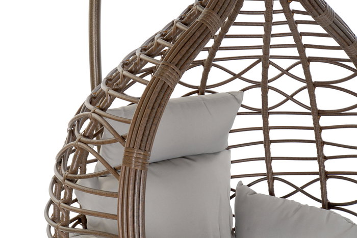 DKD Home Decor Sillón Colgante Breeze para Terraza y Jardín, Marrón y Gris, 100 x 78 x 120 cm DKD Home Decor Sillón Colgante Breeze para Terraza y Jardín, Marrón y Gris, 100 x 78 x 120 cm