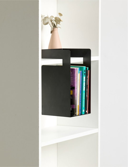 Hanah Home Soporte de Libros Metal Negro 18x19x15.5 cm