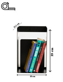 Hanah Home Soporte de Libros Metal Negro 18x19x15.5 cm