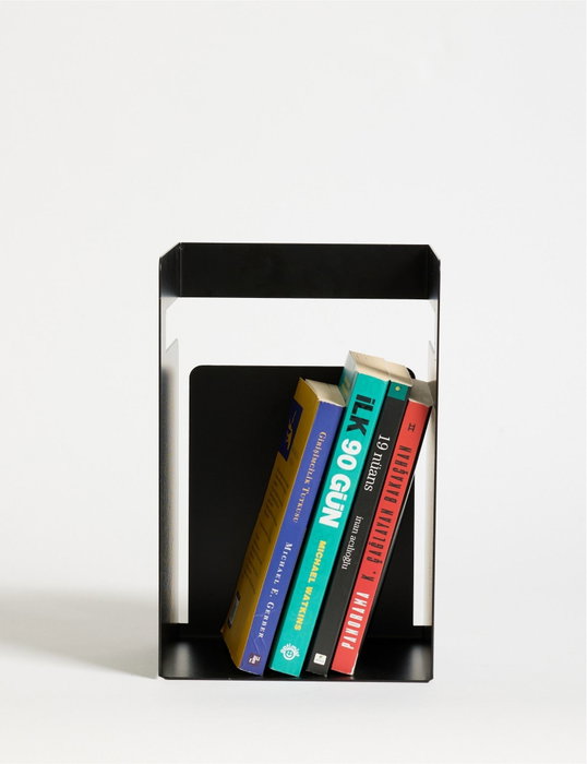 Hanah Home Soporte de Libros Metal Negro 18x19x15.5 cm