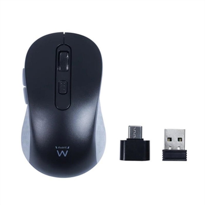EWENT Ratón inalámbrico EW3204 con adaptador USB-C y 1600 DPI, Negro/Gris EWENT Ratón inalámbrico EW3204 con adaptador USB-C y 1600 DPI, Negro/Gris