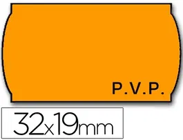 Meto Etiquetas marcaprecios onduladas 32x19 mm pvp adh.2 fluor naranja rollo 1000 etiquetas
