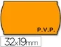 Meto Etiquetas marcaprecios onduladas 32x19 mm pvp adh.2 fluor naranja rollo 1000 etiquetas