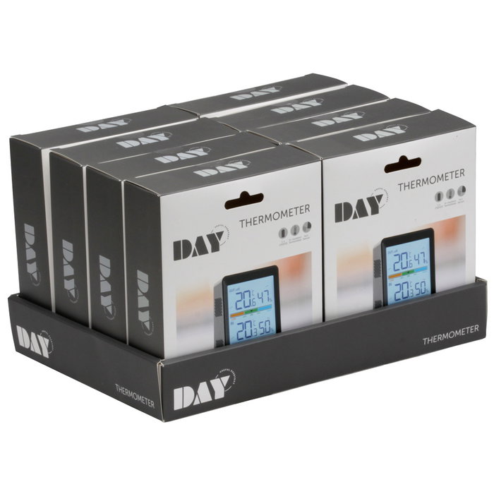 Day Termómetro Inalámbrico con Sensor para Temperatura Interior y Exterior