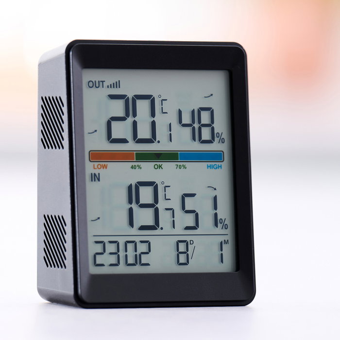 Day Termómetro Inalámbrico con Sensor para Temperatura Interior y Exterior