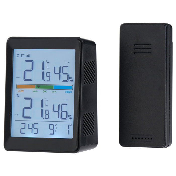 Day Termómetro Inalámbrico con Sensor para Temperatura Interior y Exterior