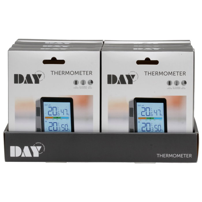 Day Termómetro Inalámbrico con Sensor para Temperatura Interior y Exterior