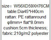 DKD Home Decor Set de 3 Mesas para Terraza y Jardín en Ratán Sintético, Marrón Claro y Blanco