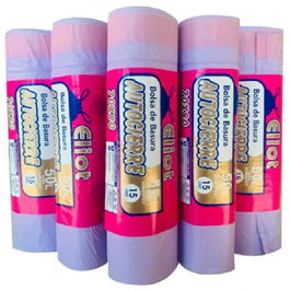 Eliot Bolsa De Basura Autocierre 70x80 Rollo De 15 Uds Violeta Tricapa Alta Resistencia