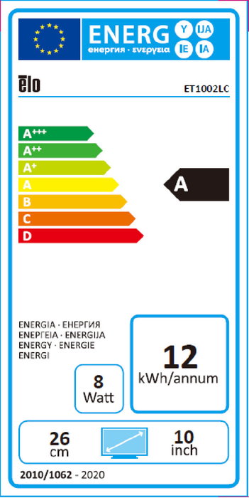 ELO TOUCH SYSTEMS Monitor LED Táctil 1002L 10.1 Pulgadas Negro
