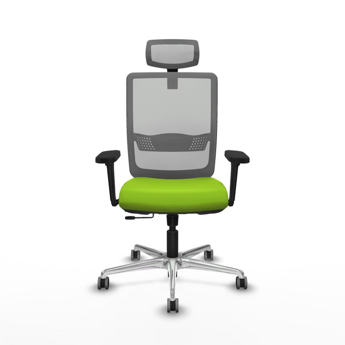 PIQUERAS Y CRESPO Silla de oficina Haches con mecanismo Sincro/Traslack, Pistacho y Gris