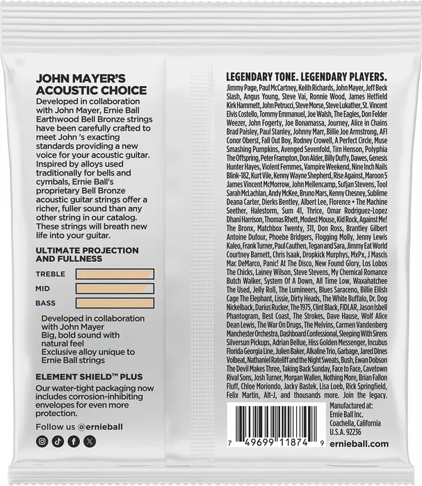 Ernieball Earthwood Bell Bronze Extra Light 10-50 Cuerdas para Guitarra Acústica