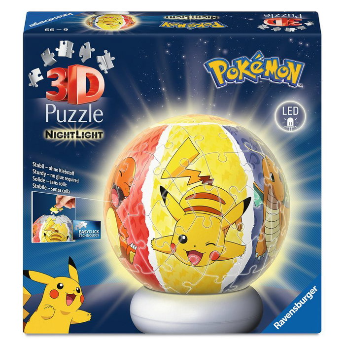 RAVENSBURGER Pokémon 3D Puzzle Ball Luz de Noche