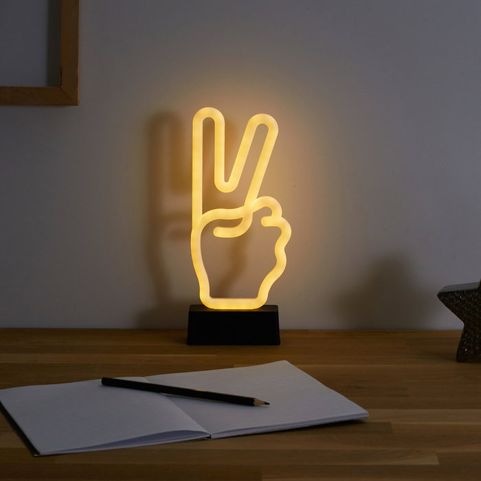 Home Deco Factory Lámpara LED Neón A Pilas Victoria Decorativa Plástico PP y PVC