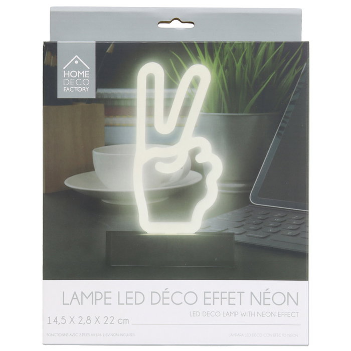 Home Deco Factory Lámpara LED Neón A Pilas Victoria Decorativa Plástico PP y PVC