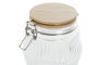 DKD Home Decor Bote Hermetico Basicos Cristal Bambu Inox Transparente Natural Set 3 Piezas 13.5 x 27 x 13.5 cm