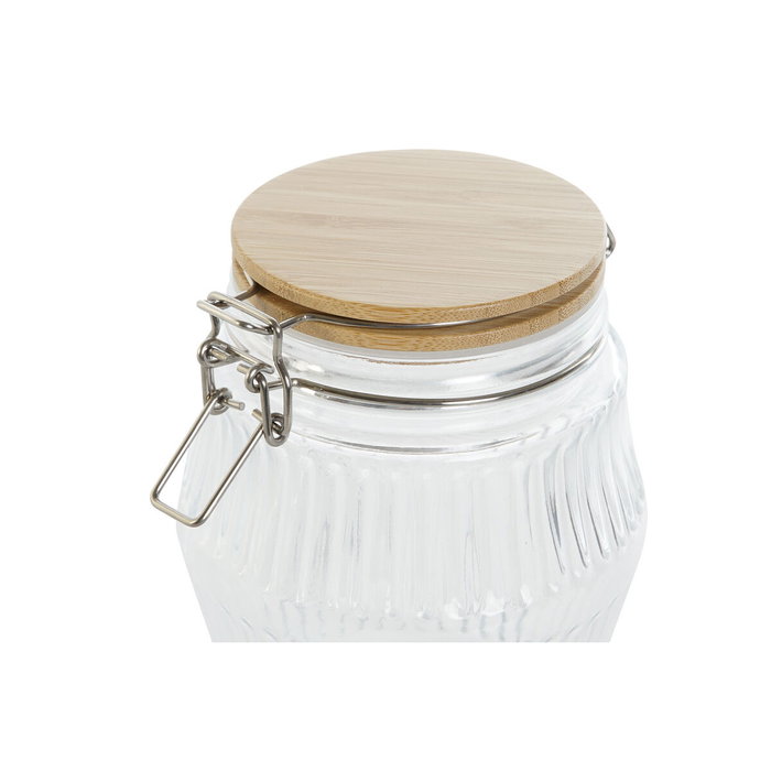 DKD Home Decor Set de 3 Botes Herméticos de Cristal 2200/1800/1300ml DKD Home Decor Set de 3 Botes Herméticos de Cristal 2200/1800/1300ml