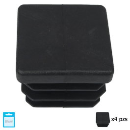 MAURER Contera Cuadrada Interior Negra 35x35 mm, Blister 4 piezas