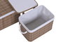 DKD Home Decor Set de 4 Cestas de Bambú Marrón 39x29x24 cm