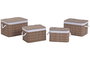 DKD Home Decor Set de 4 Cestas de Bambú Marrón 39x29x24 cm
