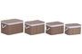 DKD Home Decor Set de 4 Cestas de Bambú Marrón 39x29x24 cm