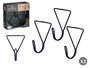 Giftdecor Set 3 Perchas Triángulo Negro Metal 6 cm x 8 cm x 4 cm (Set de 6)