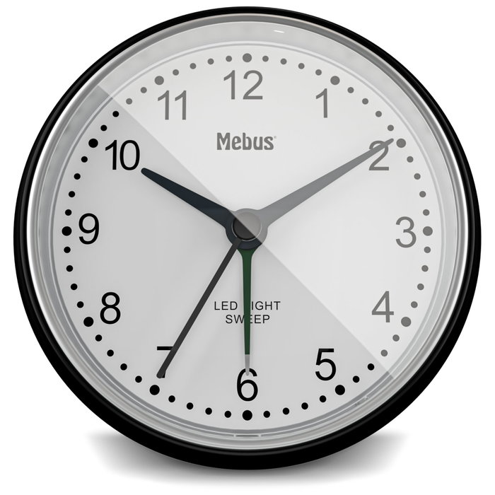Mebus 25806 Reloj Despertador de Cuarzo Analógico Negro