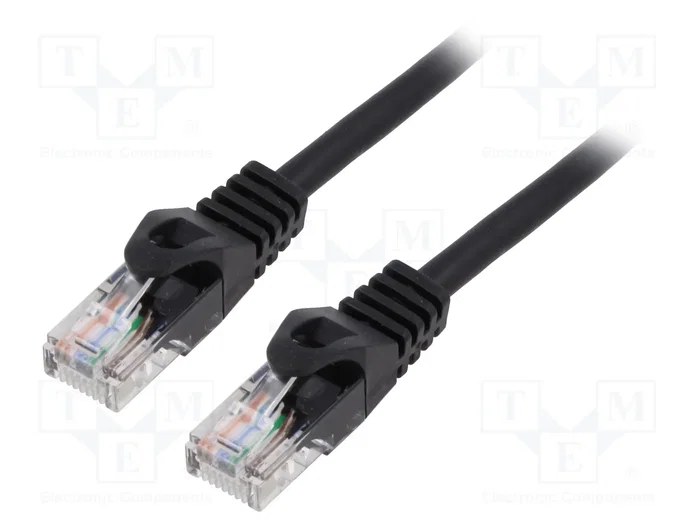 Lanberg Cable de Red Cat5e U/UTP 5m Negro RJ45 PCU5-10CC-0500-BK