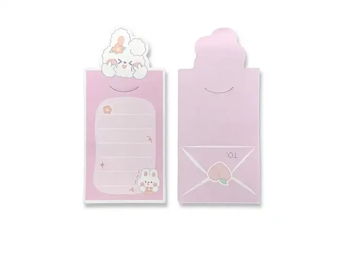 Imaginovo Bloc notas adhesivas conejito rosa 20 hojas 85x164 mm con mensaje trasero