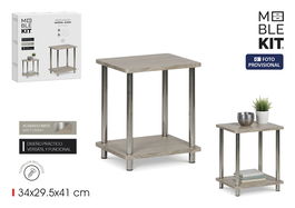 Inde Mesita Auxiliar Madera-Acero 4 cm ancho x 40 cm alto x 37.6 cm largo (4 Unidades)