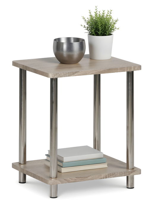 Inde Mesita Auxiliar Madera-Acero 4 cm ancho x 40 cm alto x 37.6 cm largo (4 Unidades)