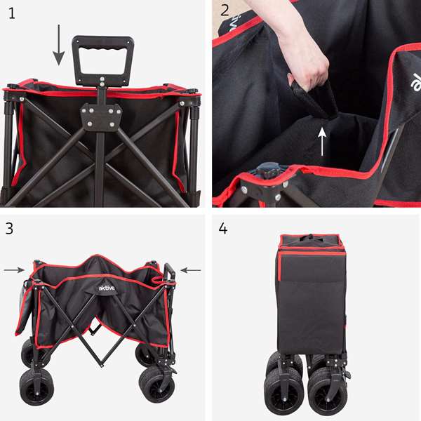 Color Baby Carro de playa plegable 88x47x58/108 cm con ruedas 17x10 cm