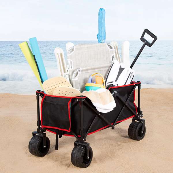 Color Baby Carro de playa plegable 88x47x58/108 cm con ruedas 17x10 cm