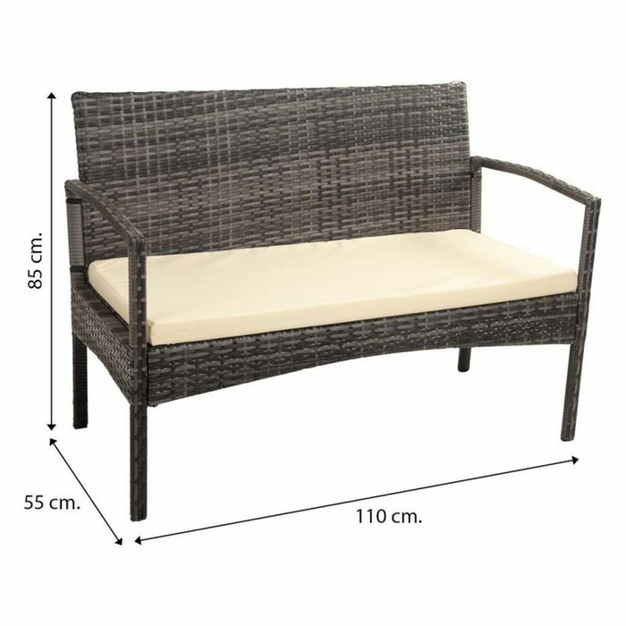 Banco Alexandra House Living Gris 55 x 85 x 110 cm Banco Alexandra House Living Gris 55 x 85 x 110 cm